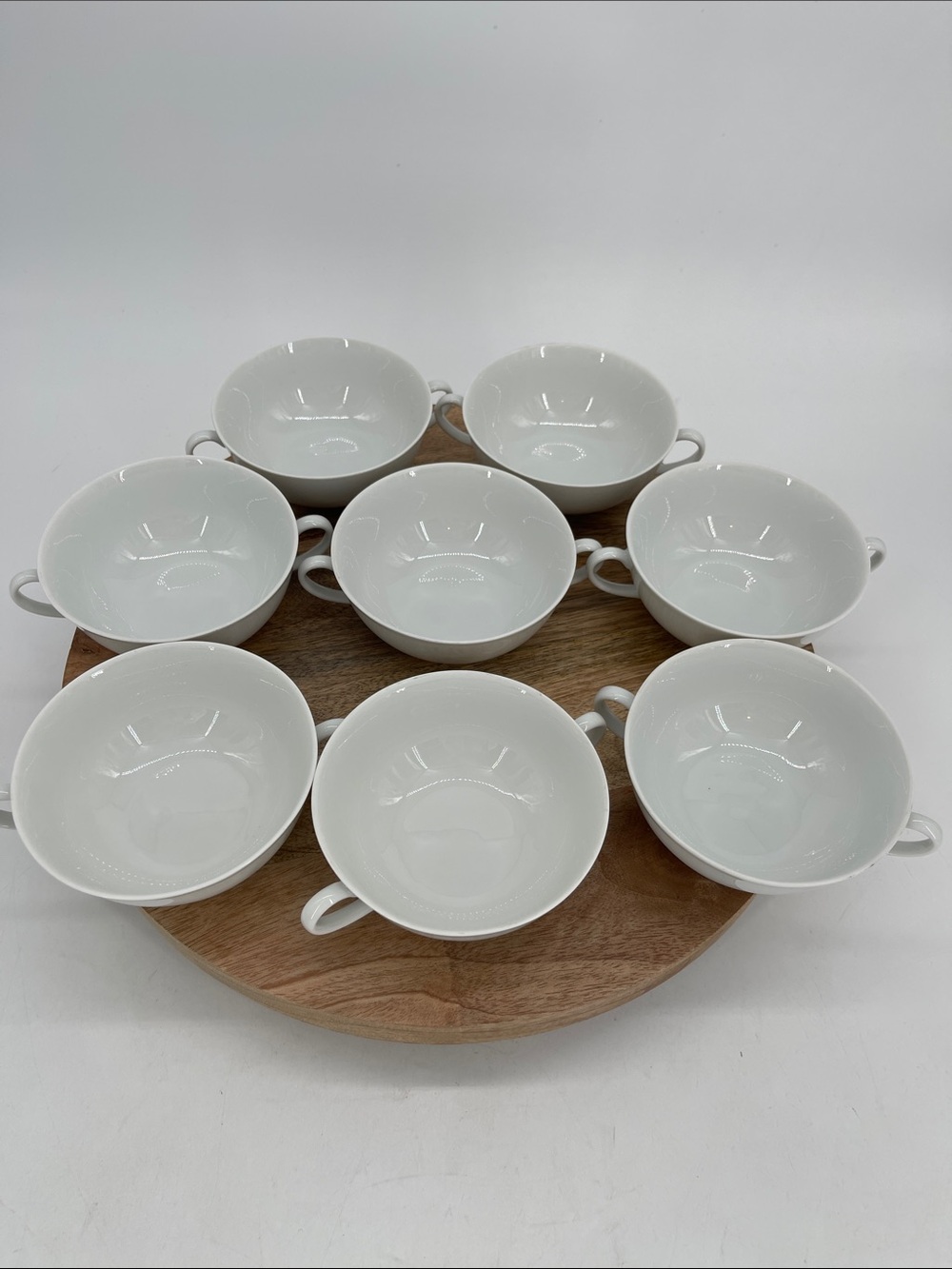 Arzberg White Porcelain Soup Coup Set Of 8